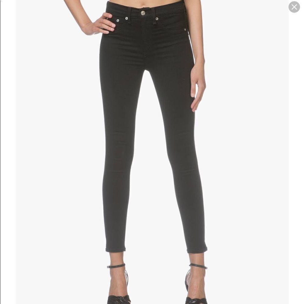 rag & bone Black Denim Skinny High Rise Jeans Size 25